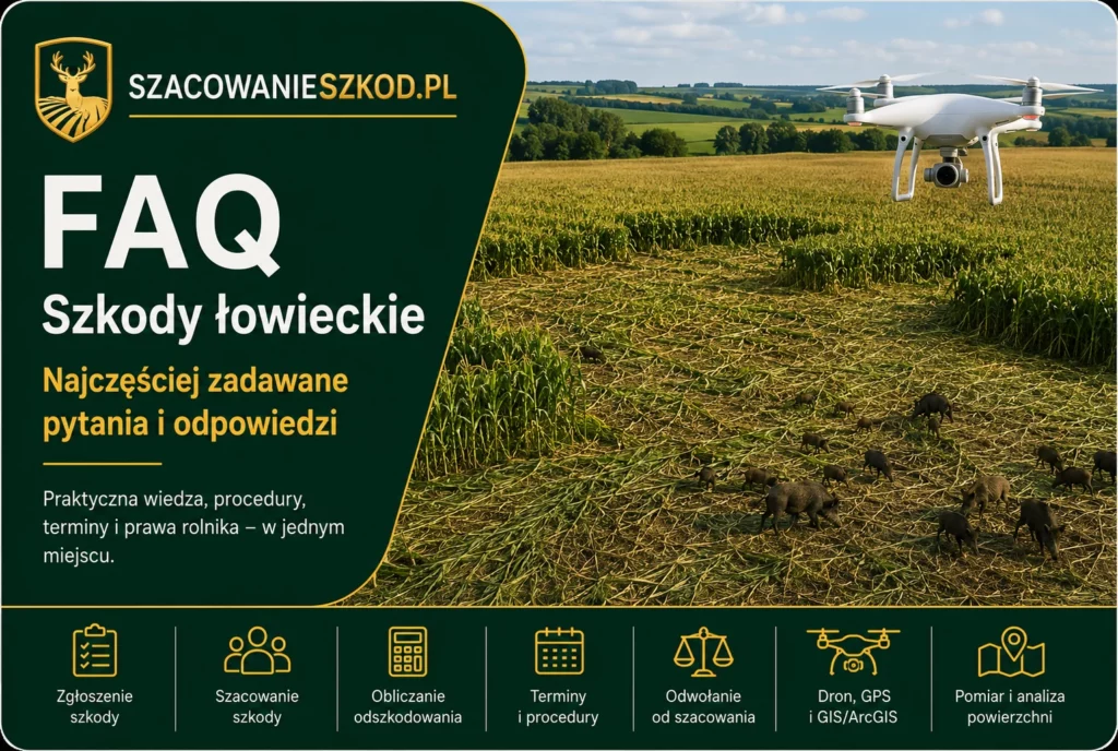 FAQ o szkodach łowieckich – szacowanie szkody, odszkodowanie, dron i GIS