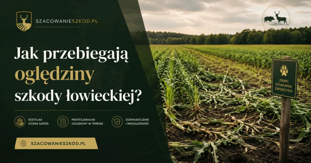 Oględziny szkody łowieckiej – ocena uszkodzonej uprawy w terenie