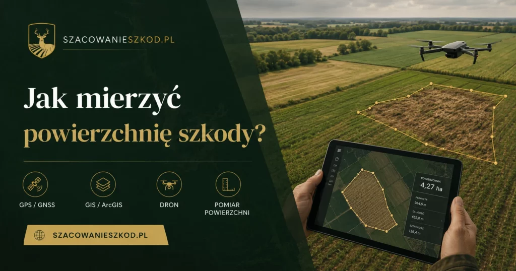 Pomiar powierzchni szkody łowieckiej z wykorzystaniem GPS, GIS i drona